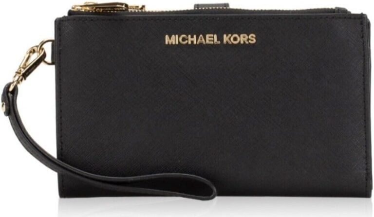 Michael Kors Women's Jet Set Travel Double Zip Wristlet Wallet Saffiano Leather