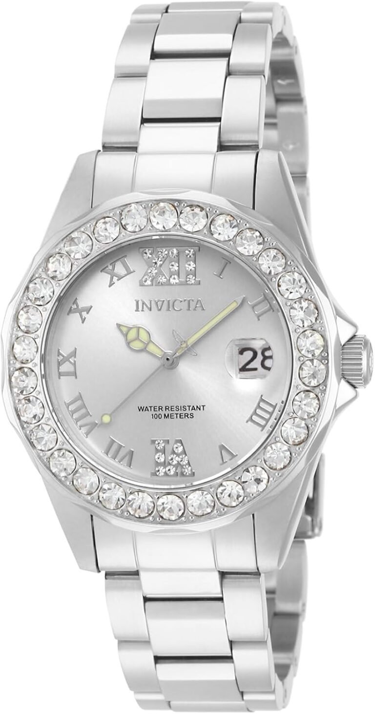 Invicta Women's 15251 Pro Diver Silver Dial Crystal Accented Stainless Steel Watch