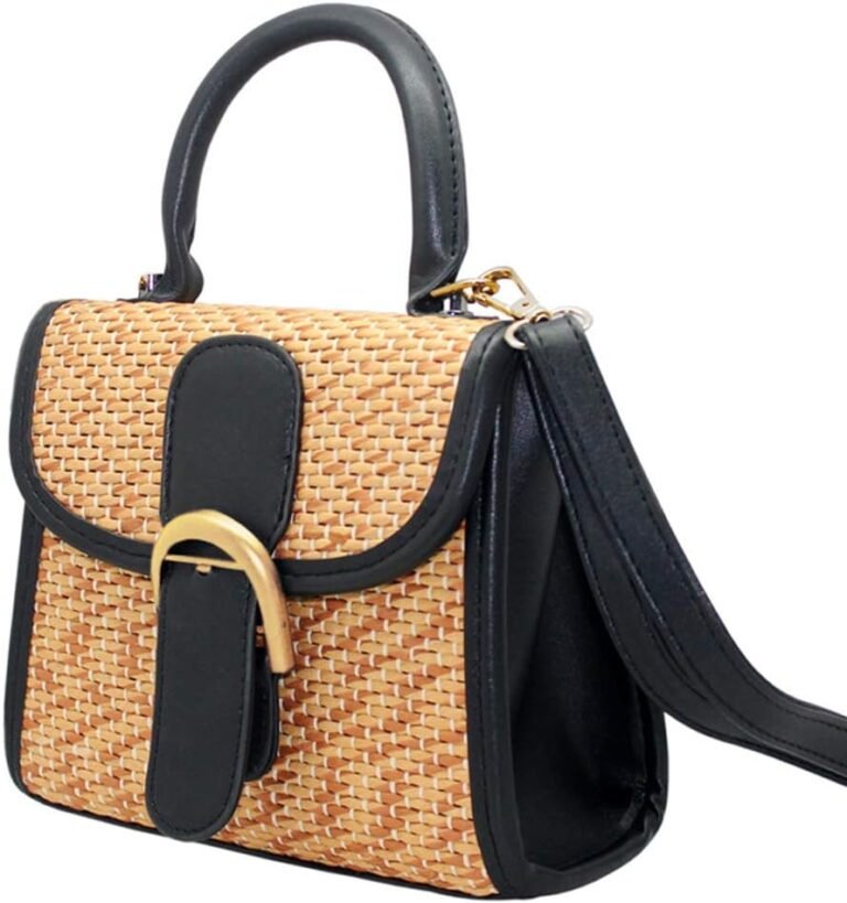 boshiho Retro Straw Woven Handbag Womens Small Cross Body Bag Shoulder Messenger Satchel