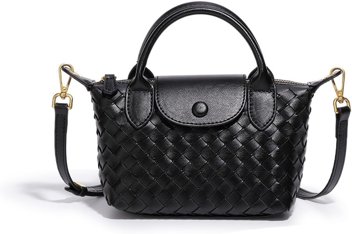 Mini Small Size Braided Luxury Leather Women's top Handle Handbag Fashion Travel Daily Satchel