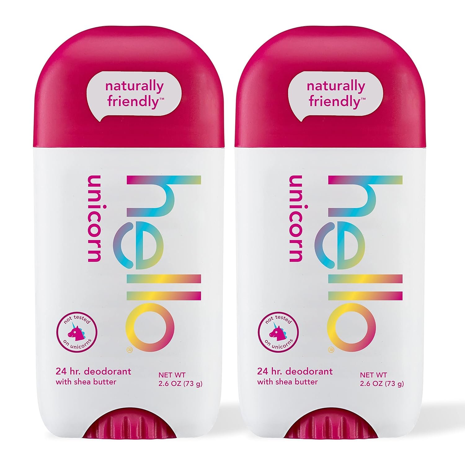 hello Unicorn Aluminum Free Deodorant for Women, Girls, Safe for Kids, Dermatologically tested, Natural Fragrance, 2 Pack