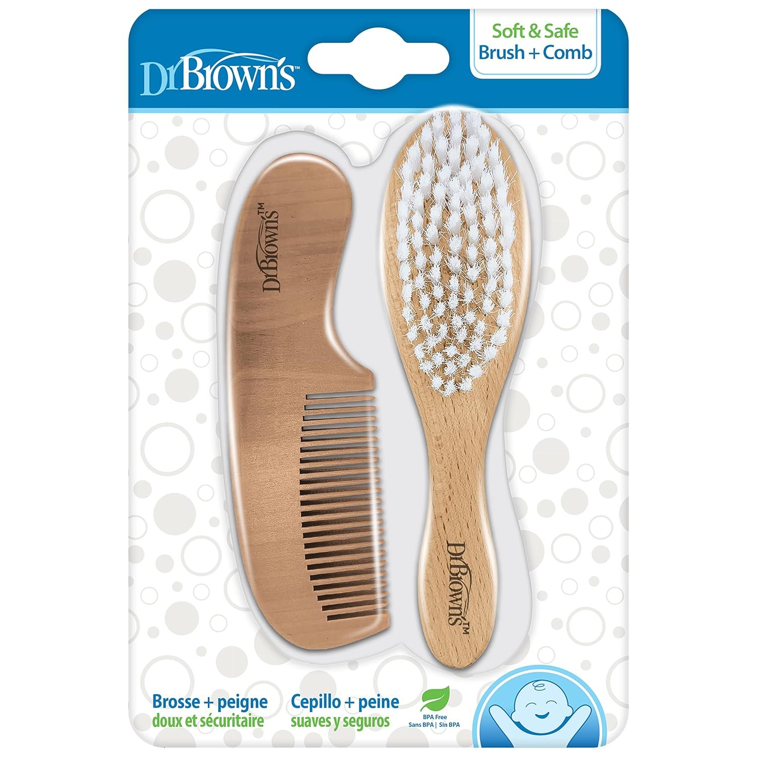 Dr. Brown's Soft and Safe Baby Brush + Comb