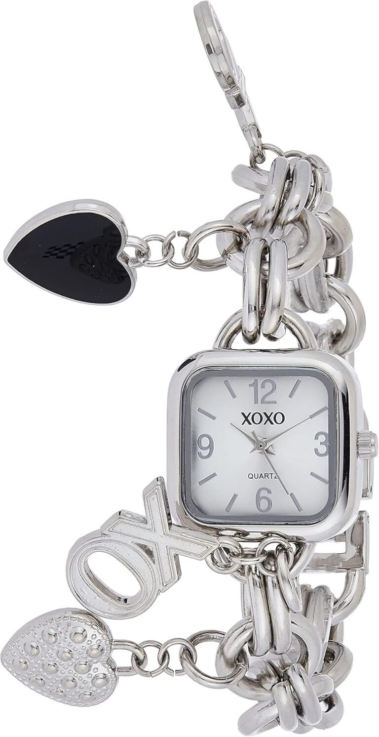 XOXO Women's XO7026 Silver Dial Silver-tone Charm Bracelet Watch