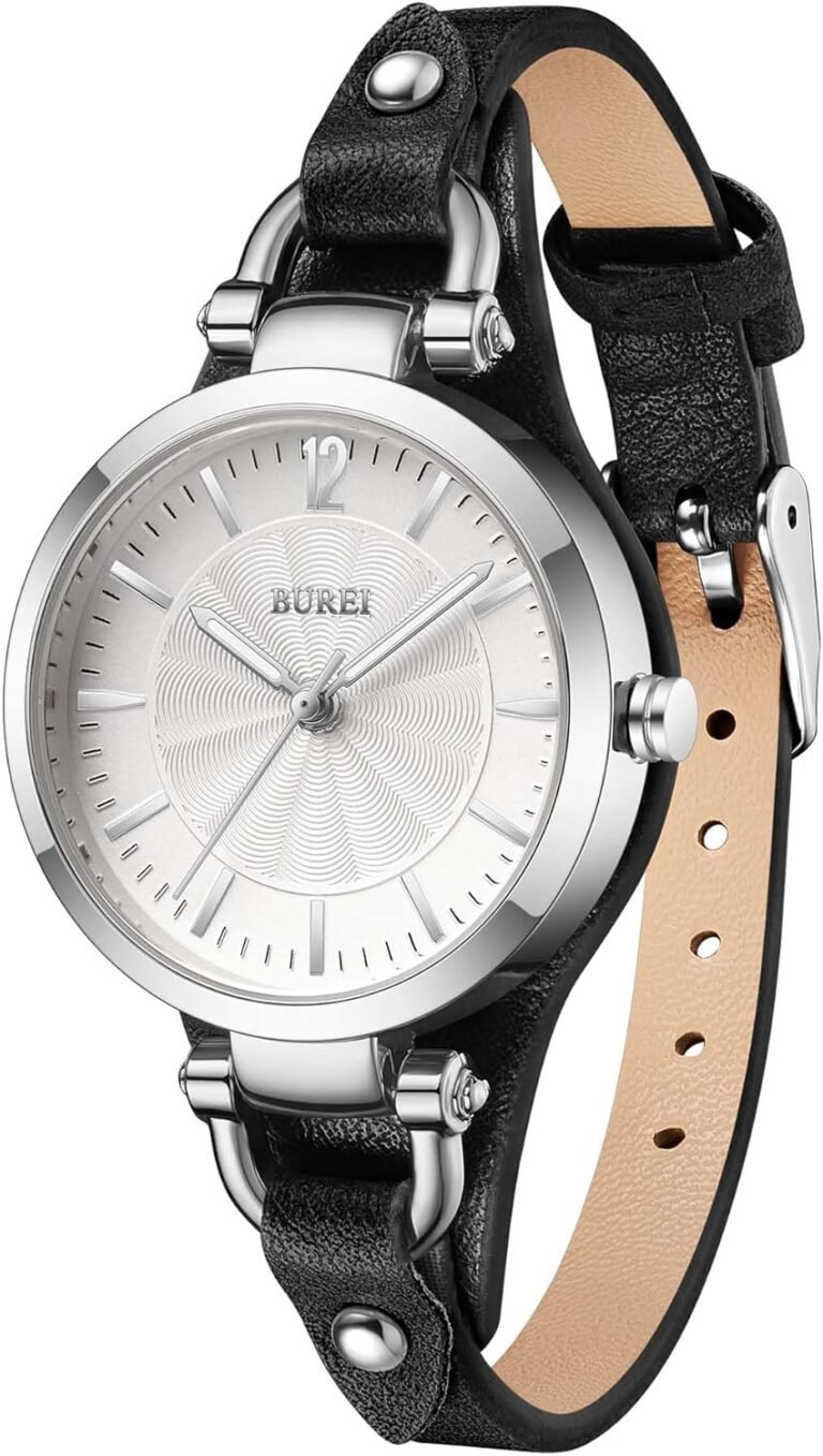 BUREI Women Watches Simple Leather Strap Watch Luxury Quartz Watches Small Thin Ladies Watch Bracelet Band Wristwatch Relogio Feminino (Brown and Black)