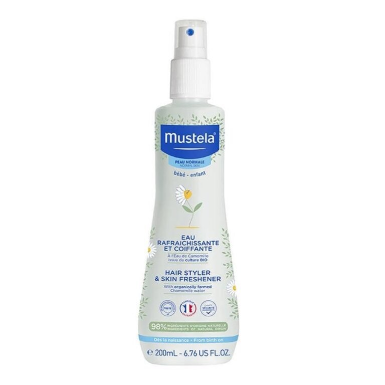 Mustela Baby Hair Styler & Skin Freshener - with Natural Avocado & Chamomile Water - Vegan & Hypoallergenic - 6.76 fl. oz.