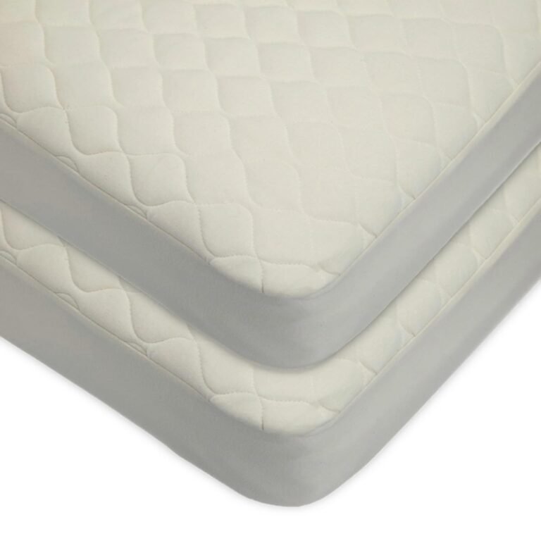 American Baby Company 2 Pack Waterproof Crib and Toddler Mattress Protector, Quilted Fitted Protector Pad Cover Made with Organic Cotton Top Layer, 52“ x 28"