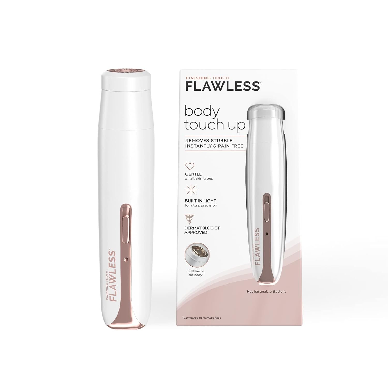 Finishing Touch Flawless Body Touch Up, Electric Razor for Women, Closest Shave for Stubble, Body Hair Removal