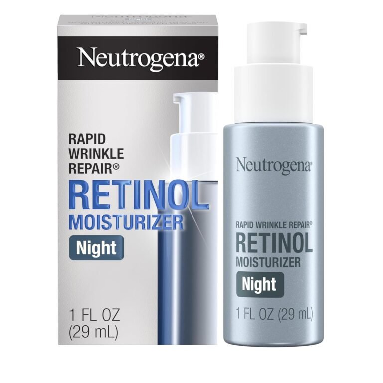 Neutrogena Retinol Face Moisturizer Cream, Rapid Wrinkle Repair, Anti-Wrinkle Night Moisturizer Cream, Anti-Wrinkle Face & Neck Cream Moisturizer with Hyaluronic Acid & Retinol, Paraben-Free, 1 fl. oz