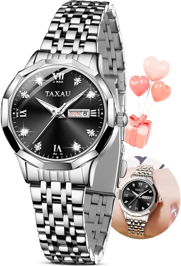 Watches Women,Women's Wrist Watches Stainless Steel Waterproof Analog Womens Watches for Small Wrists,Luxury Dress Diamond Watches for Women with Day Date Reloj para Mujer