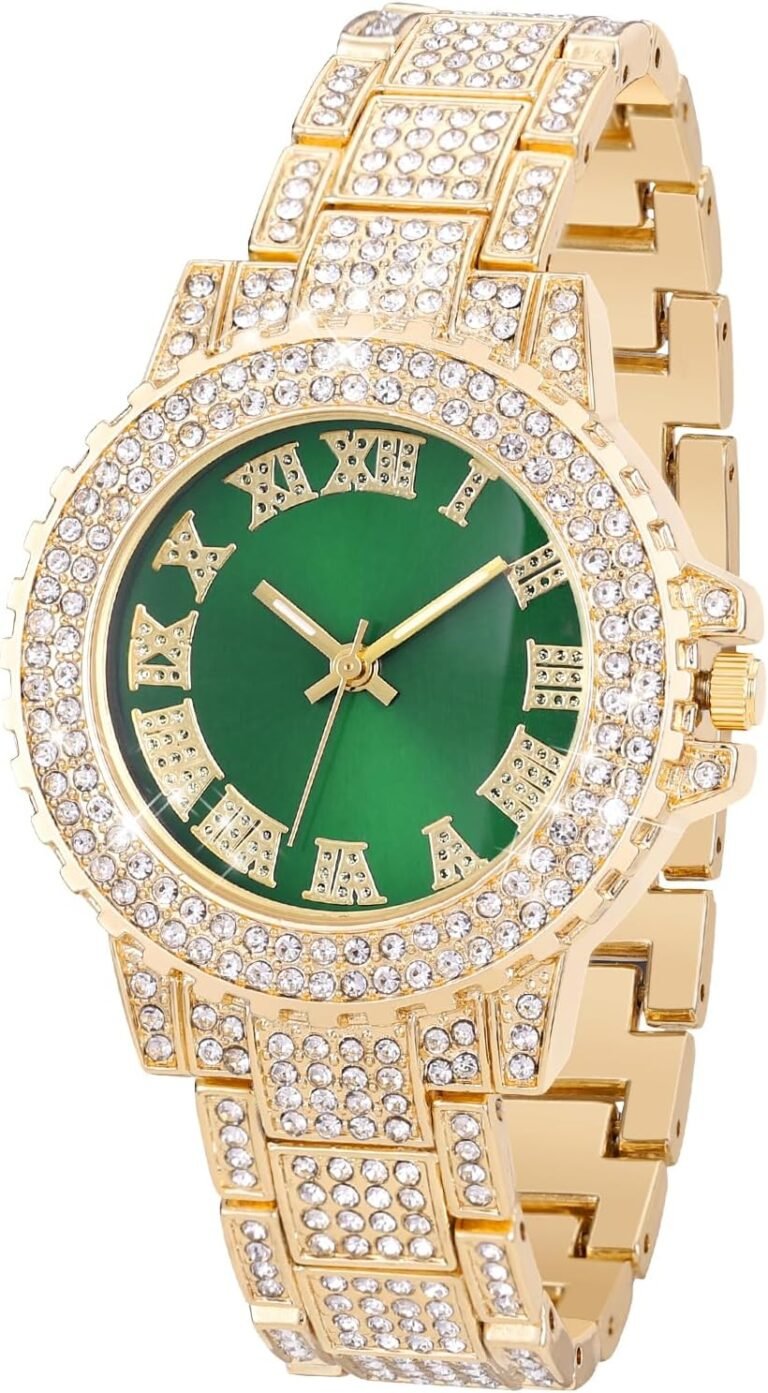 Iced Out Bling Watch for Women Ladies Watch with Quartz Movement Stainless Steel Wristwatch Full Diamonds Crystal Diamond Watches for Women