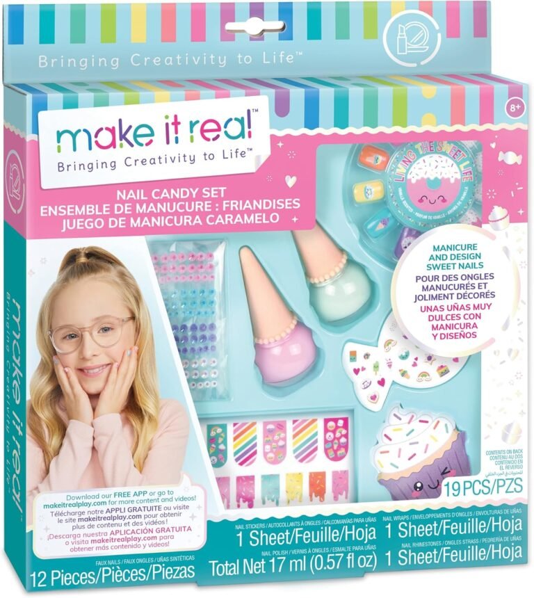 Make It Real: Nail Candy Set - DIY Nail Art Kit, Vanilla Scented Nail Polish, Manicure & Design Sweet Nails, Tweens, Girls & Kids Ages 8+