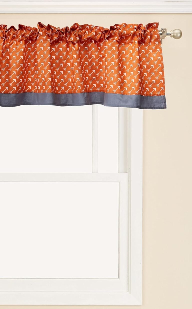 Bacati - Rod Pocket Window Valance Orange/Grey Arrows