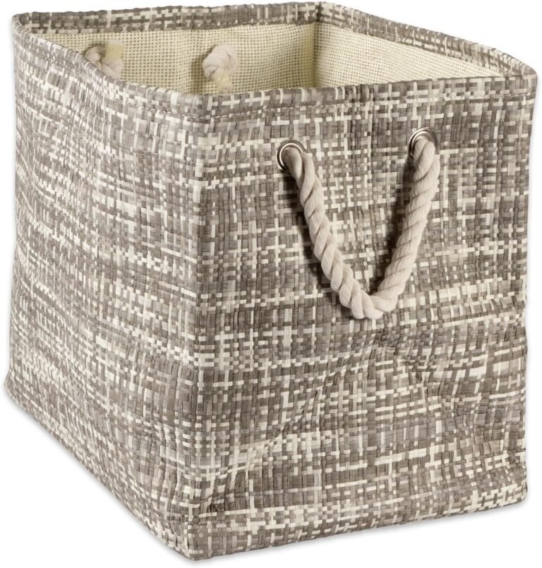 DII Woven Paper Storage Bin, Tweed, Gray, Large