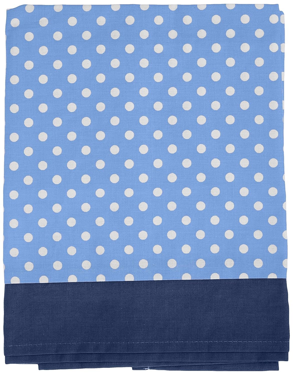 Bacati - Rod Pocket Window Valance Pin Dots Blue/Grey